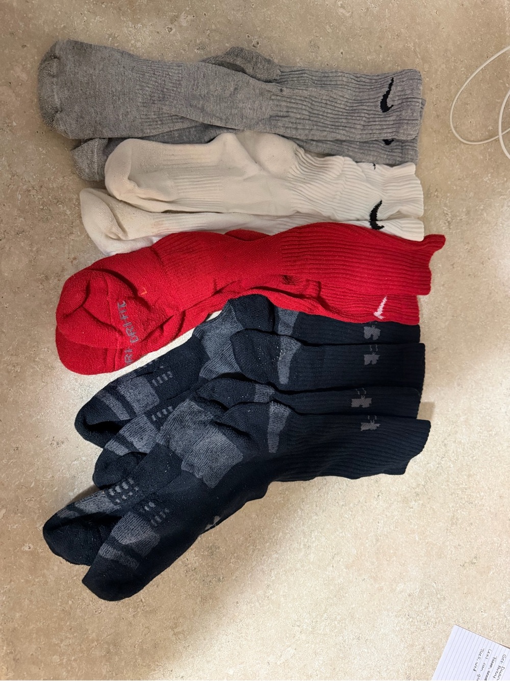 Nike Men’s Athletic Crew Socks – Gray, White, Red, Black (6 Pairs)